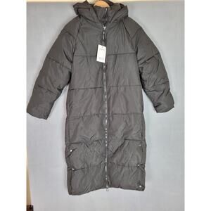 PUFFIT Womens Long Winter Coat Puffer Jacket Hooded With Pockets XSMALL